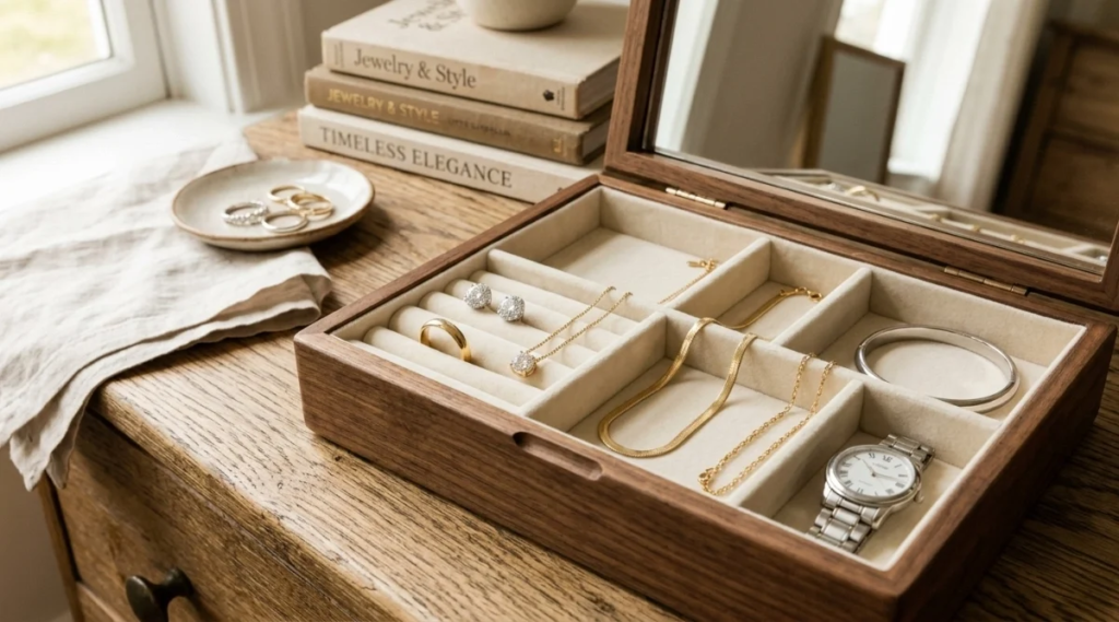 Timeless jewelry collection featuring classic, versatile pieces that elevate everyday outfits and complement any personal style.